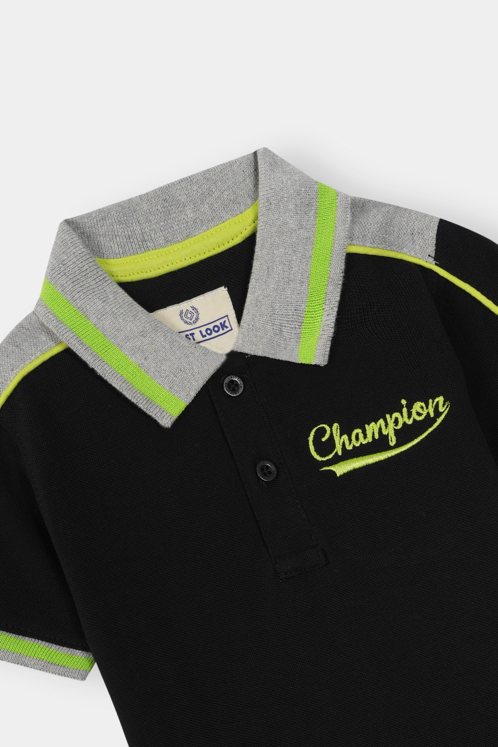 Black Champ Polo Shirt Boys