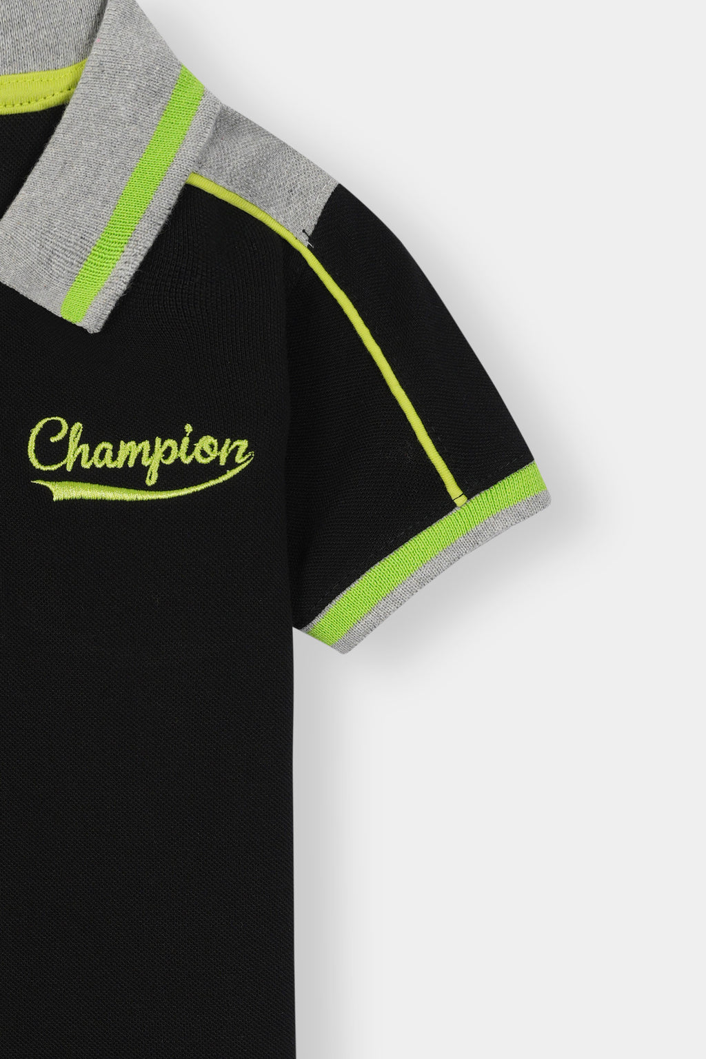 Black Champ Polo Shirt Boys