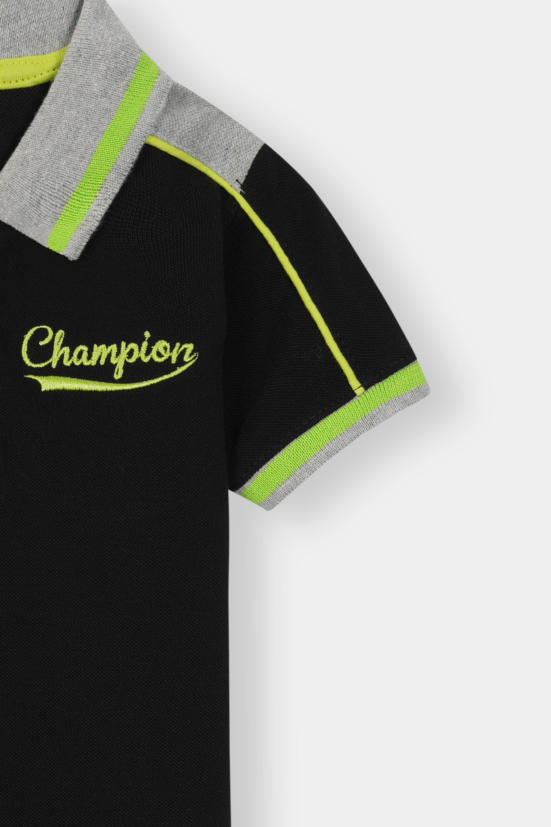 Black Champ Polo Shirt Boys