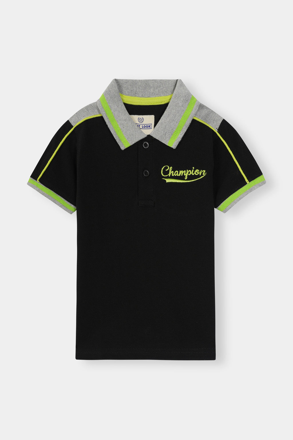 Black Champ Polo Shirt Boys