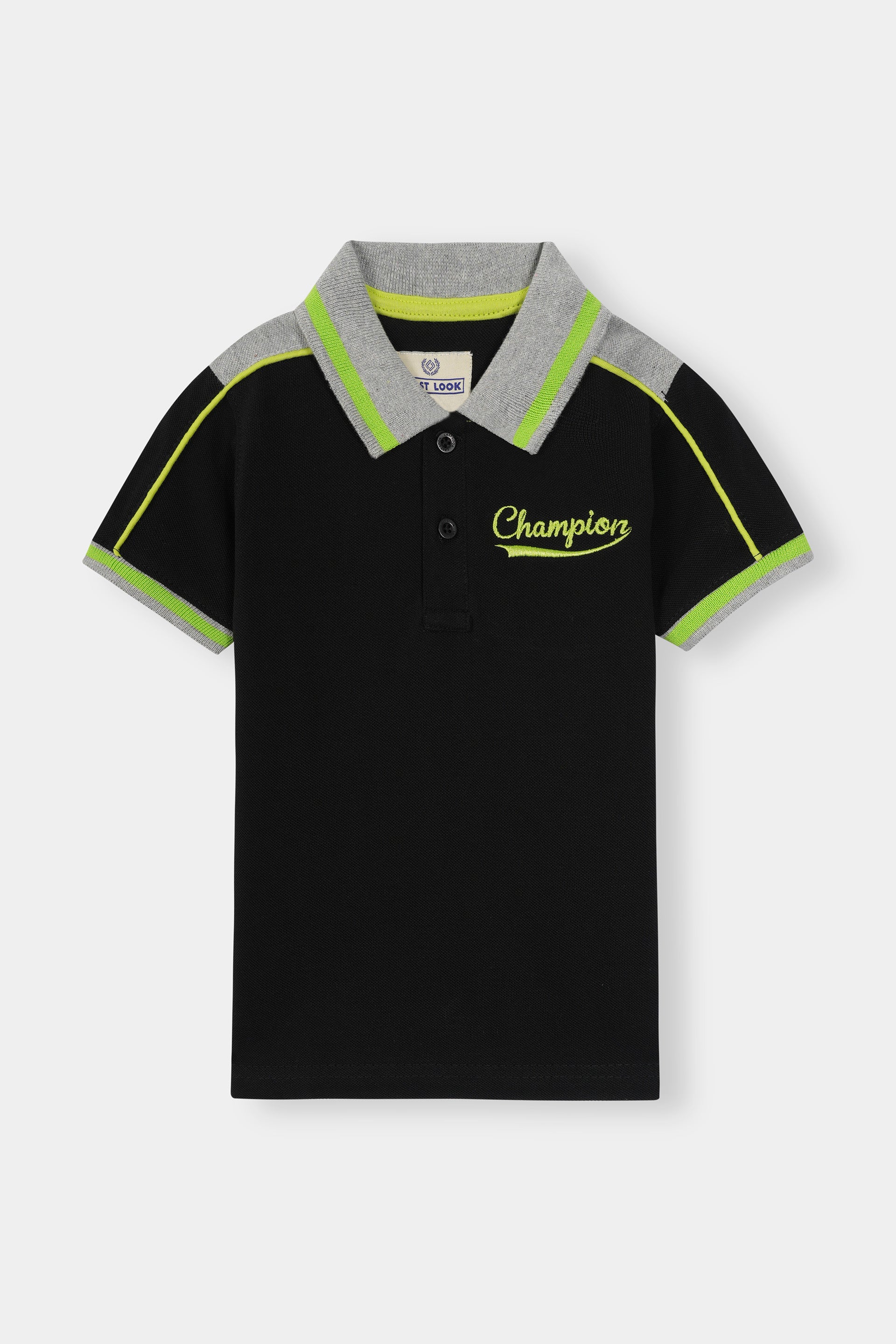 Black Champ Polo Shirt Boys