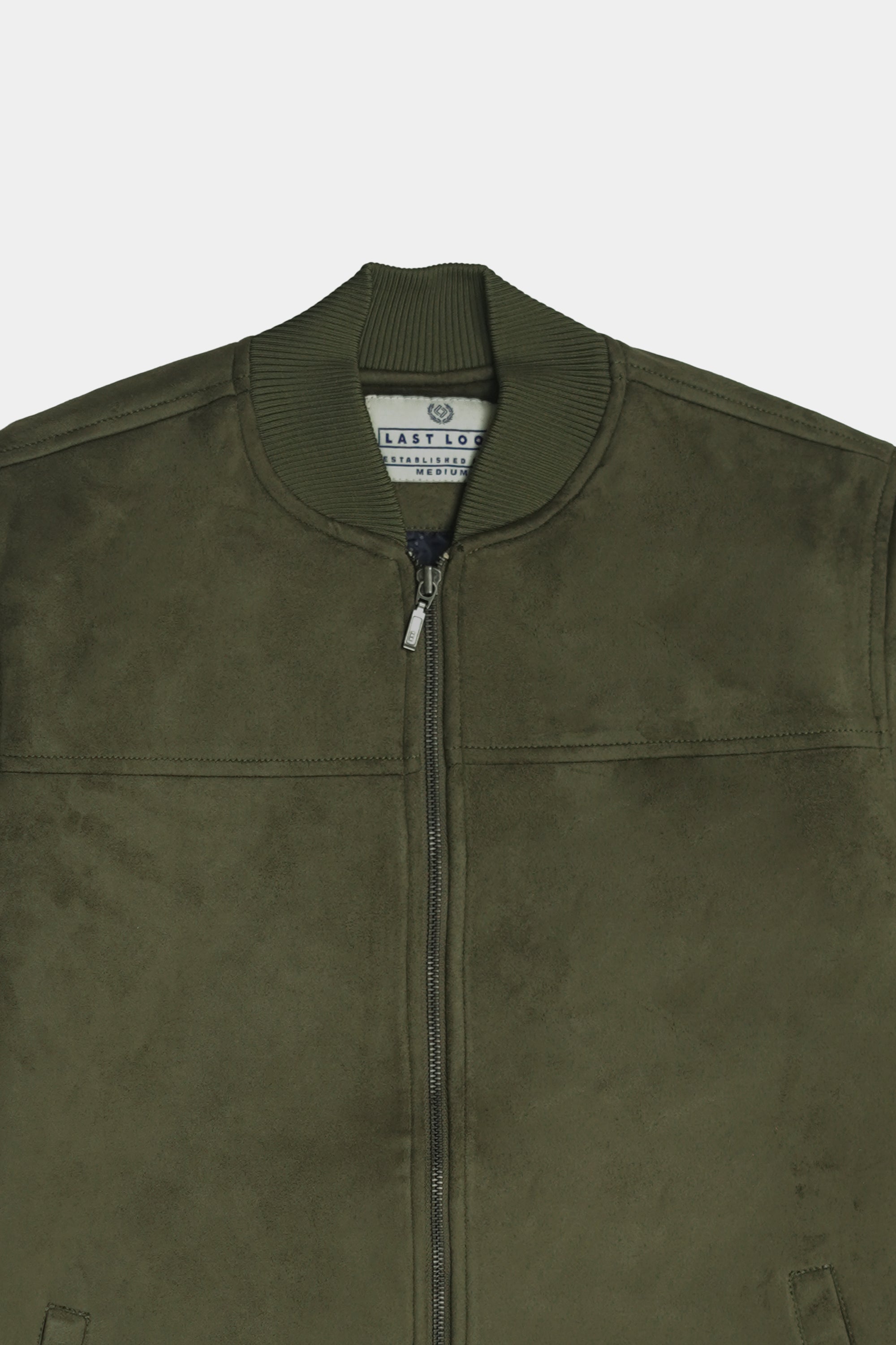 Olive Men Suede Jacket
