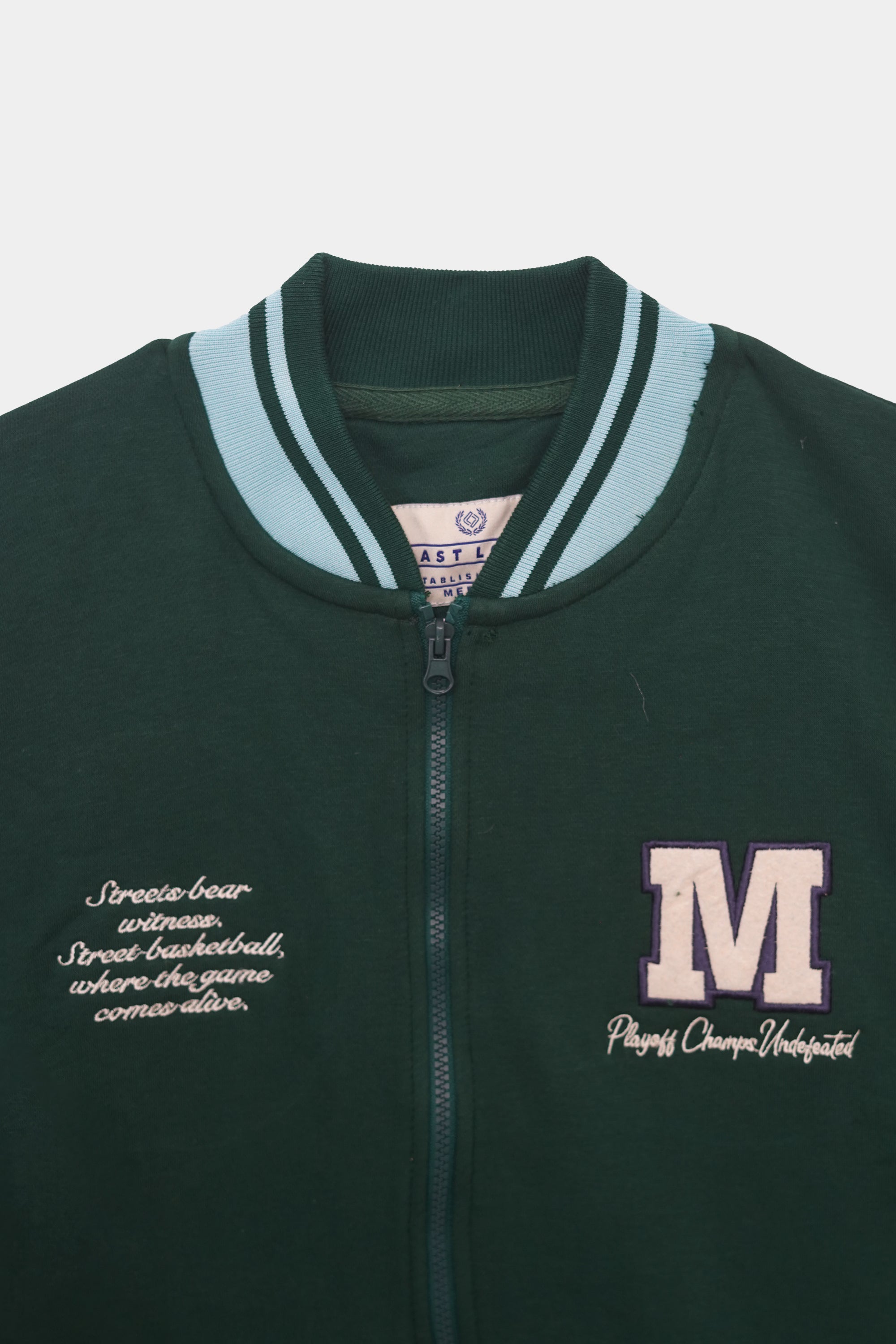 Forest Green & Aqua Trim Zipper Men