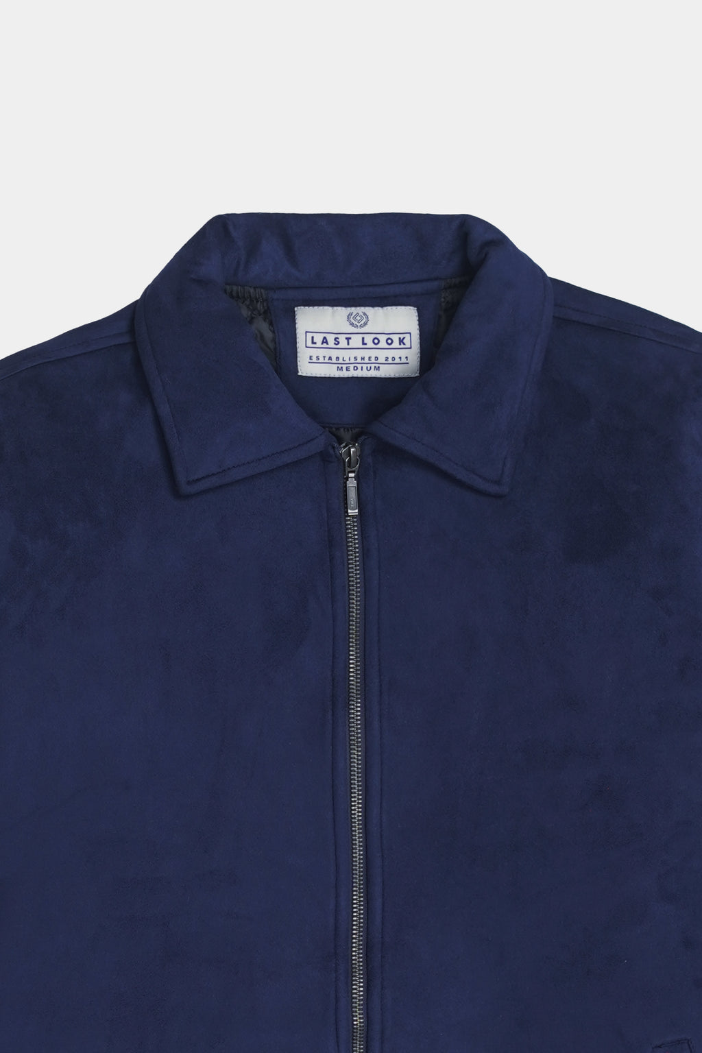 Navy Men Suede Jacket