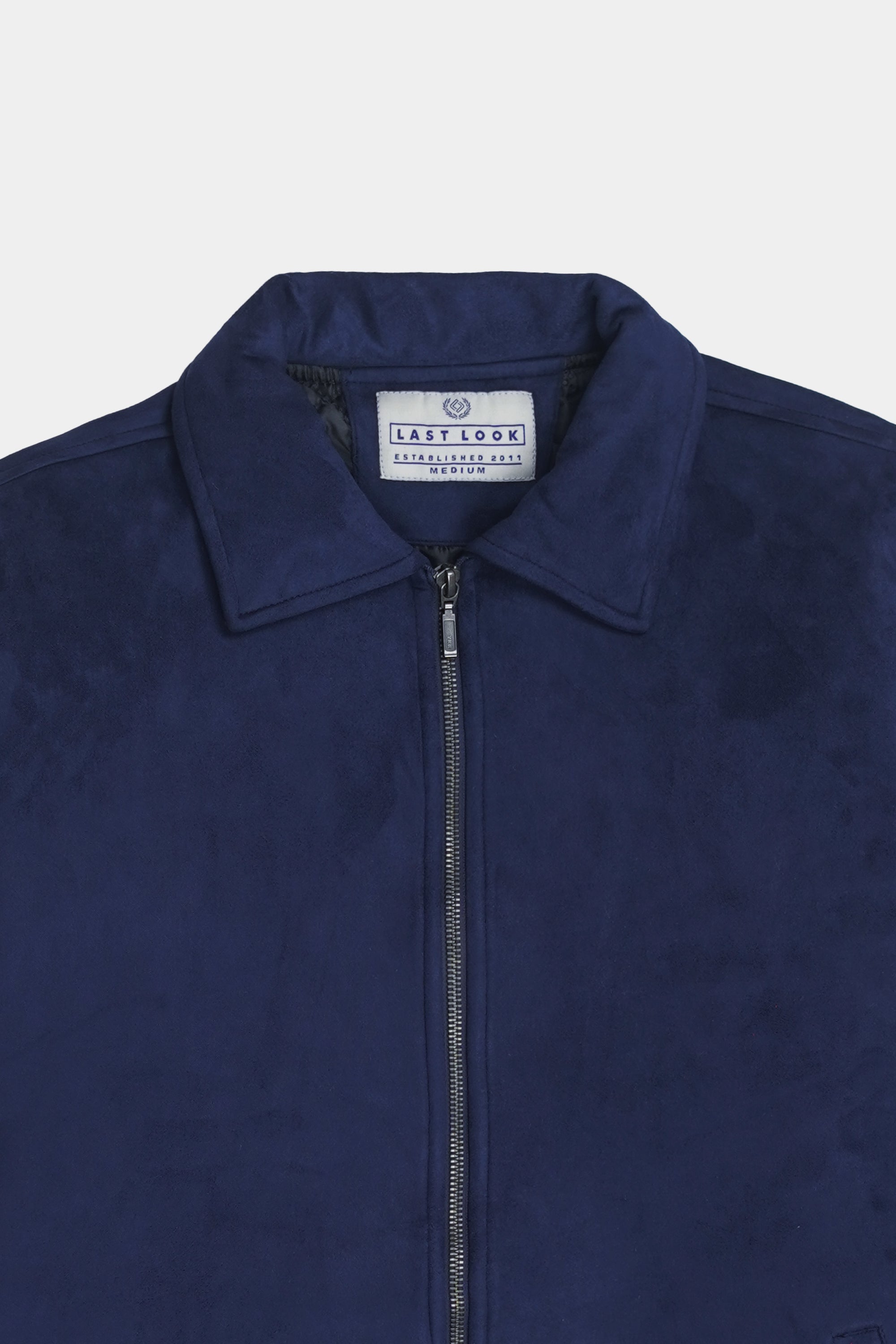 Navy Men Suede Jacket