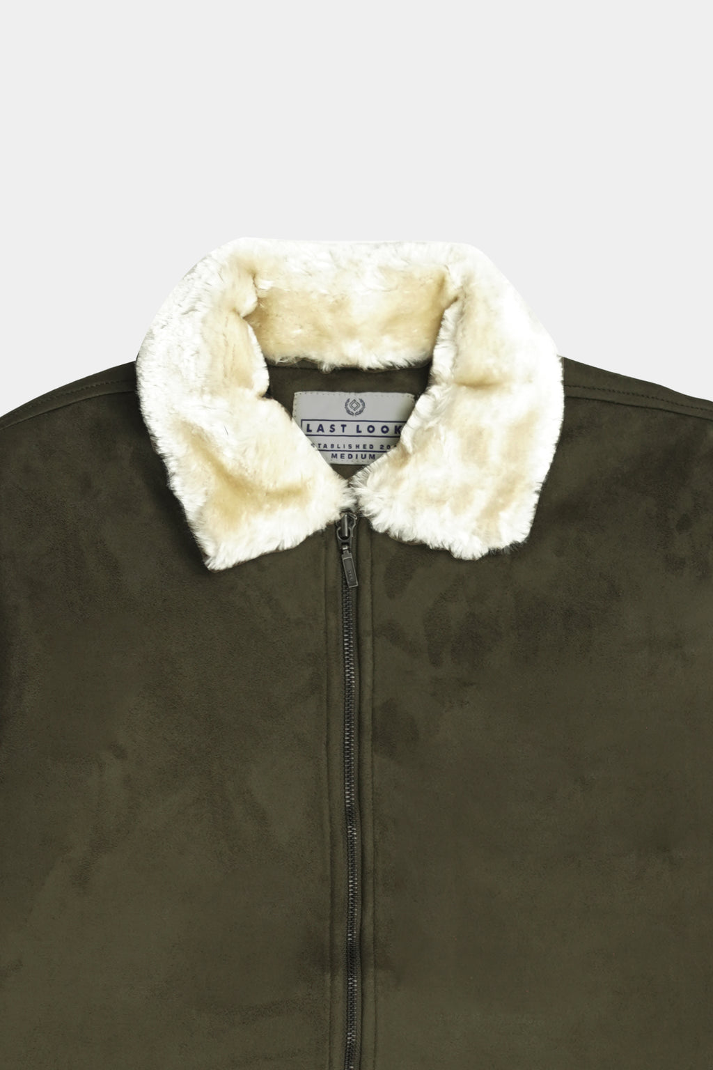 Olive Men Suede Jacket