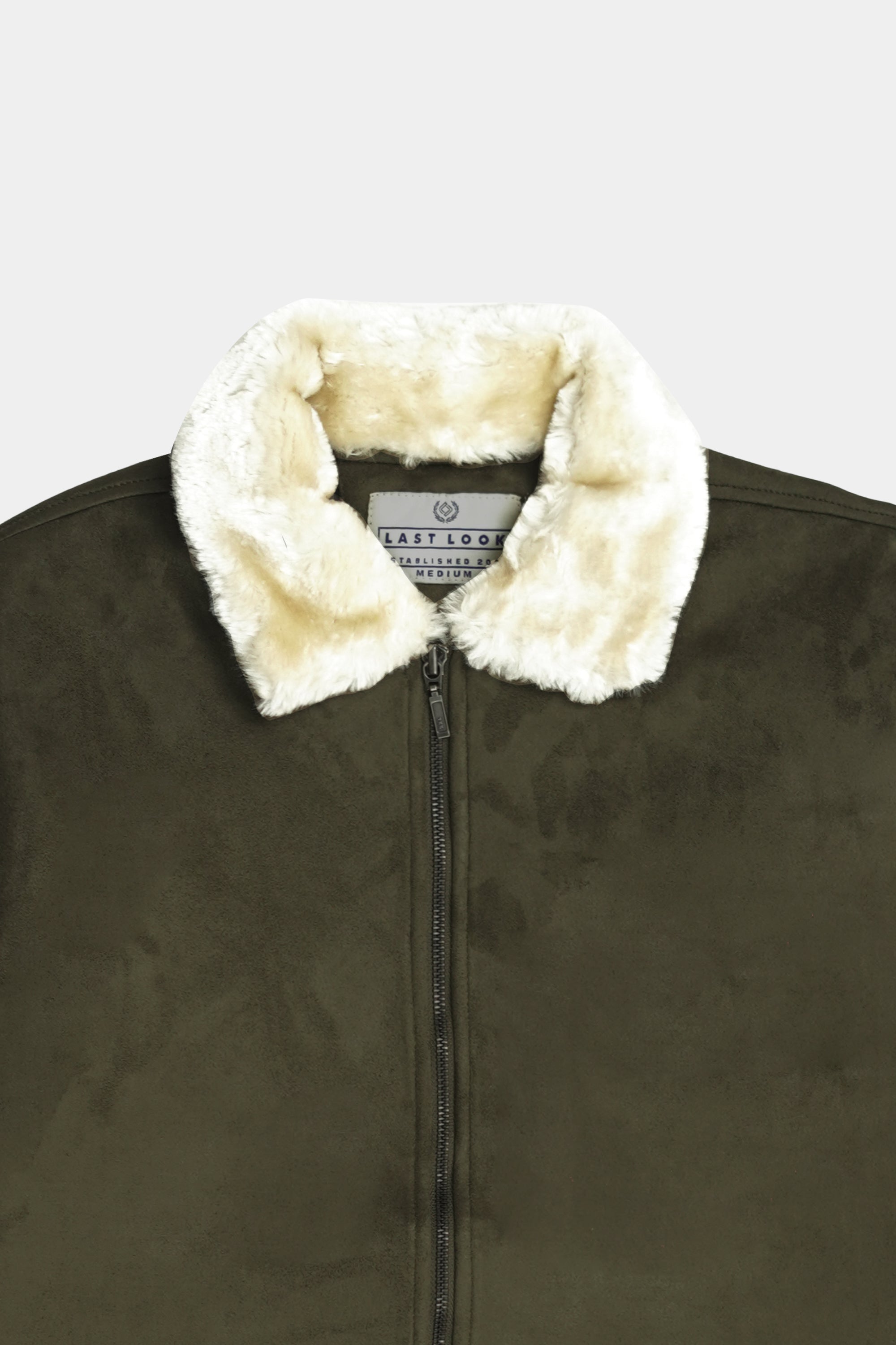Olive Men Suede Jacket