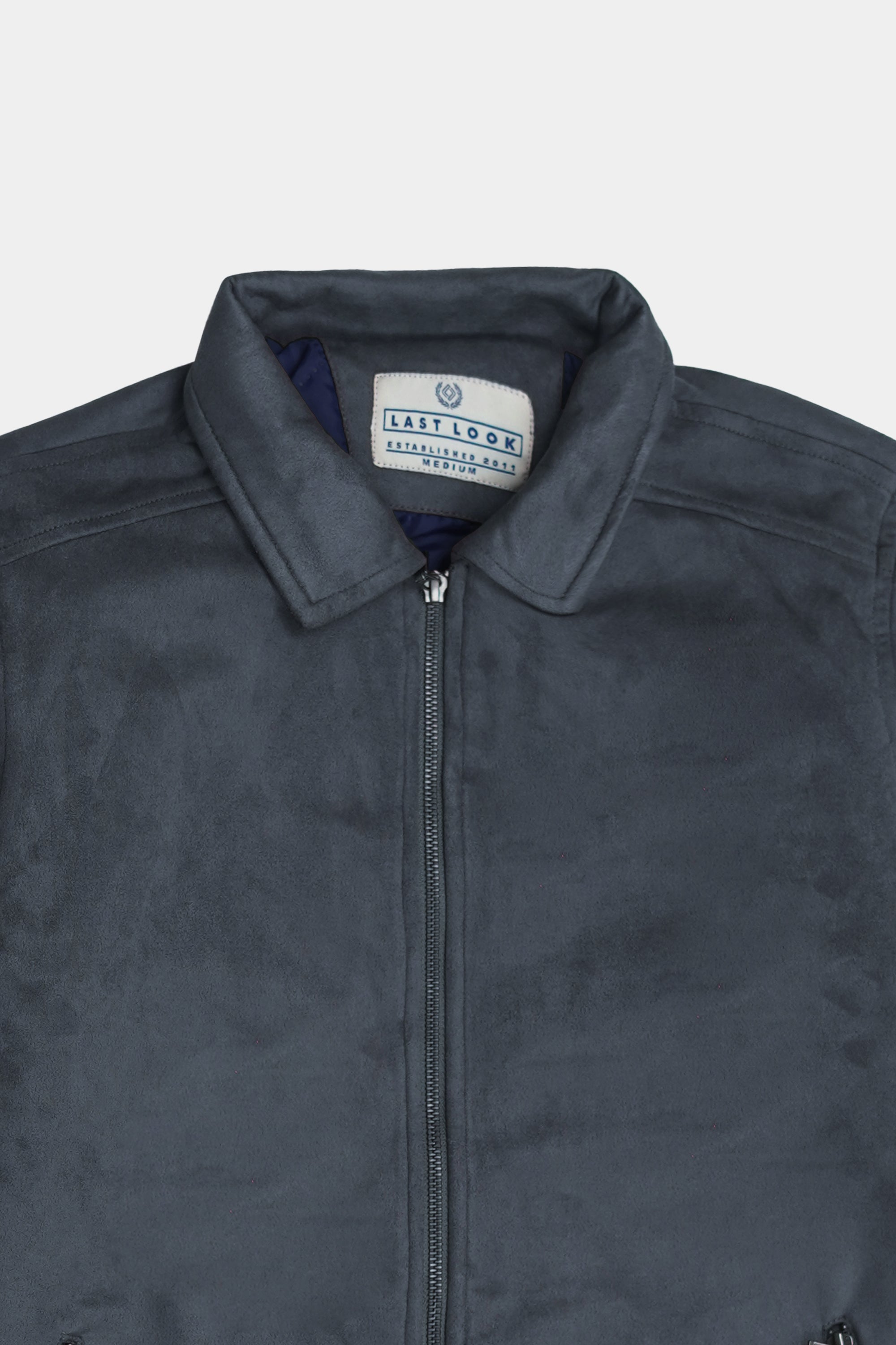 Carcoal Grey Men Suede Jacket