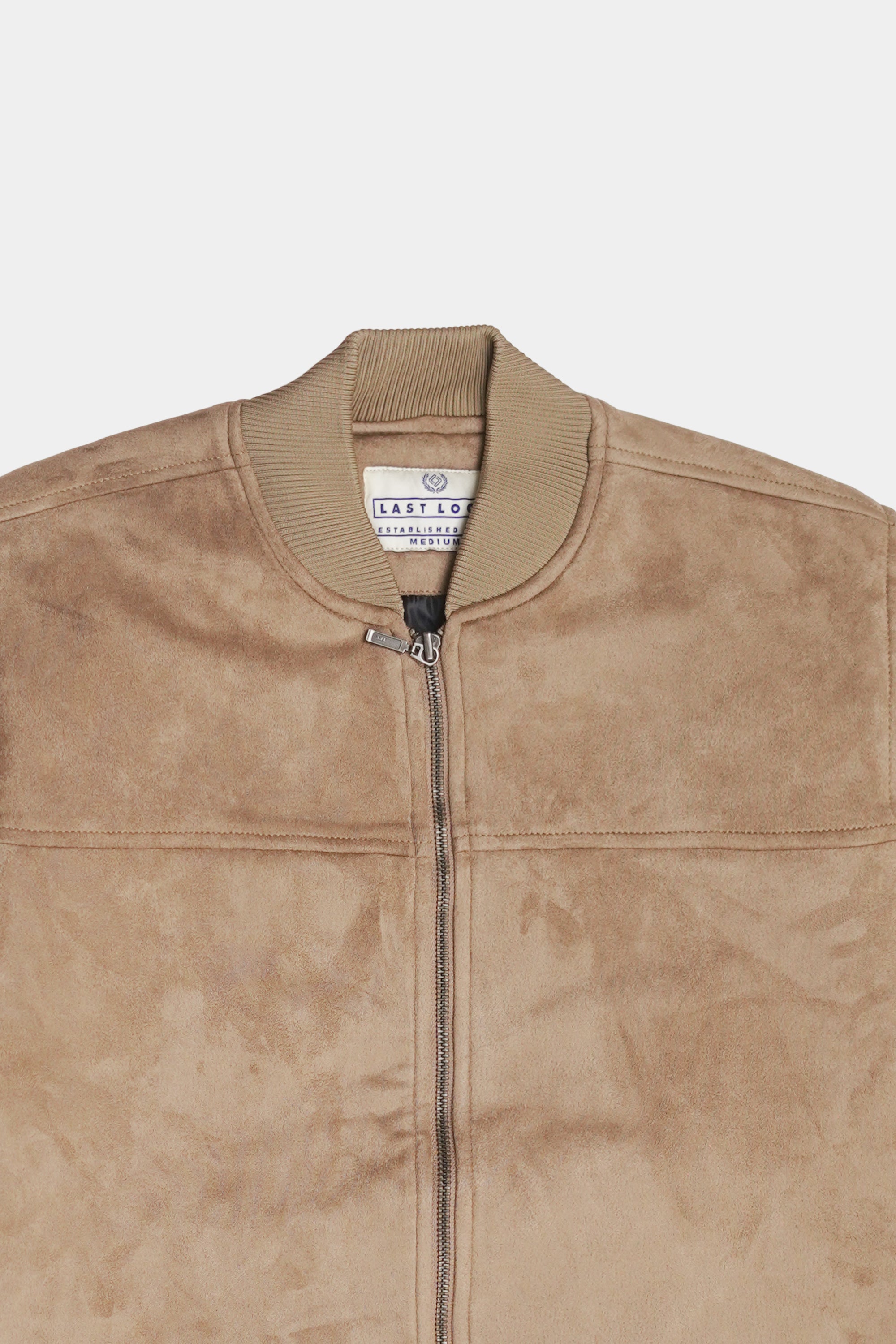 Beige Men Suede Jacket