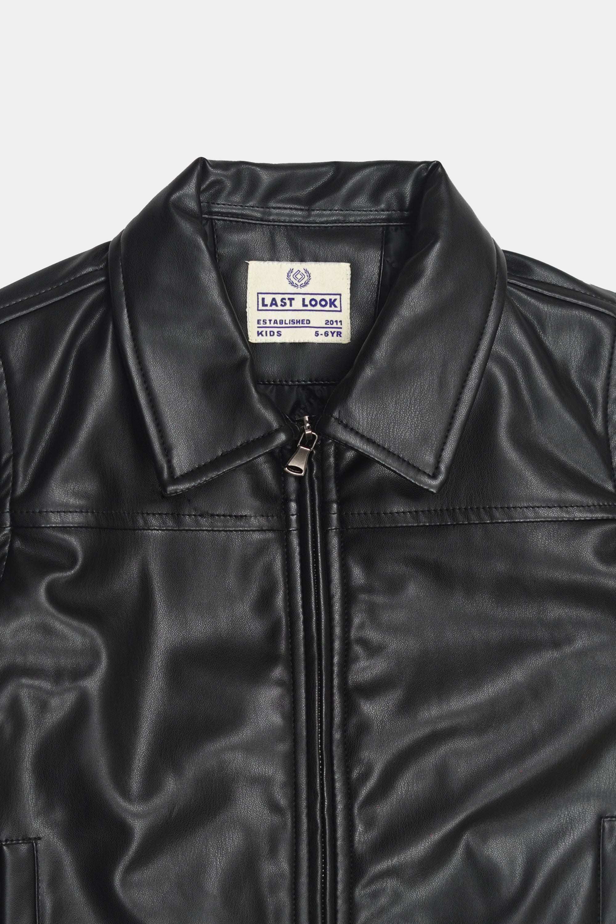 Black PO-Leather Jacket Boys
