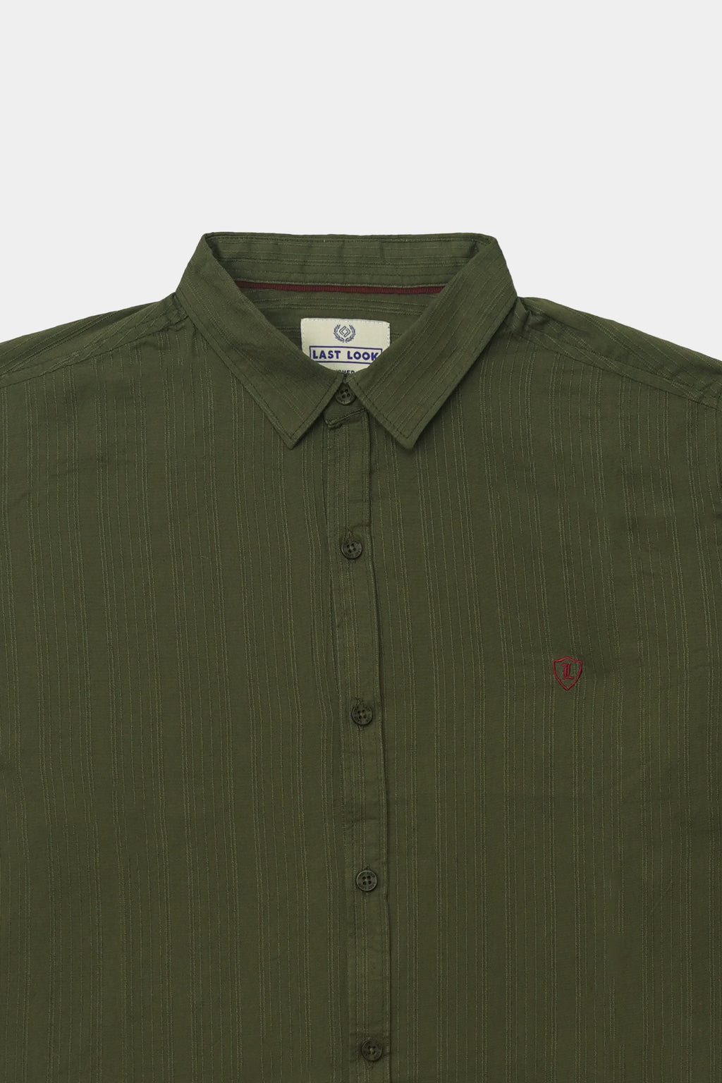 Olive Casual Dress Shirt Men
