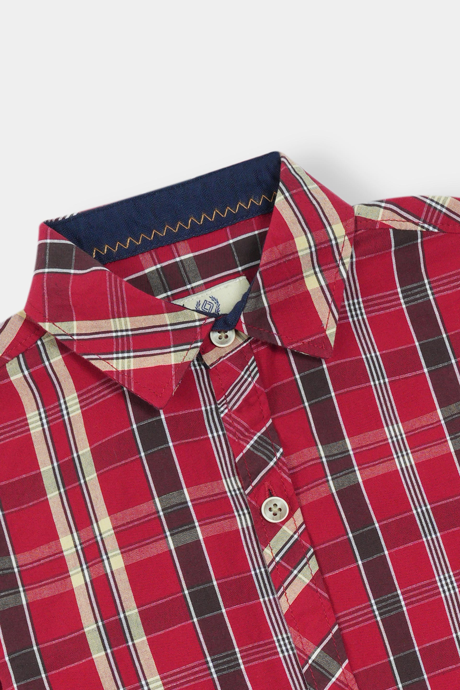 GreenChecked Casual Dress Shirt Boys