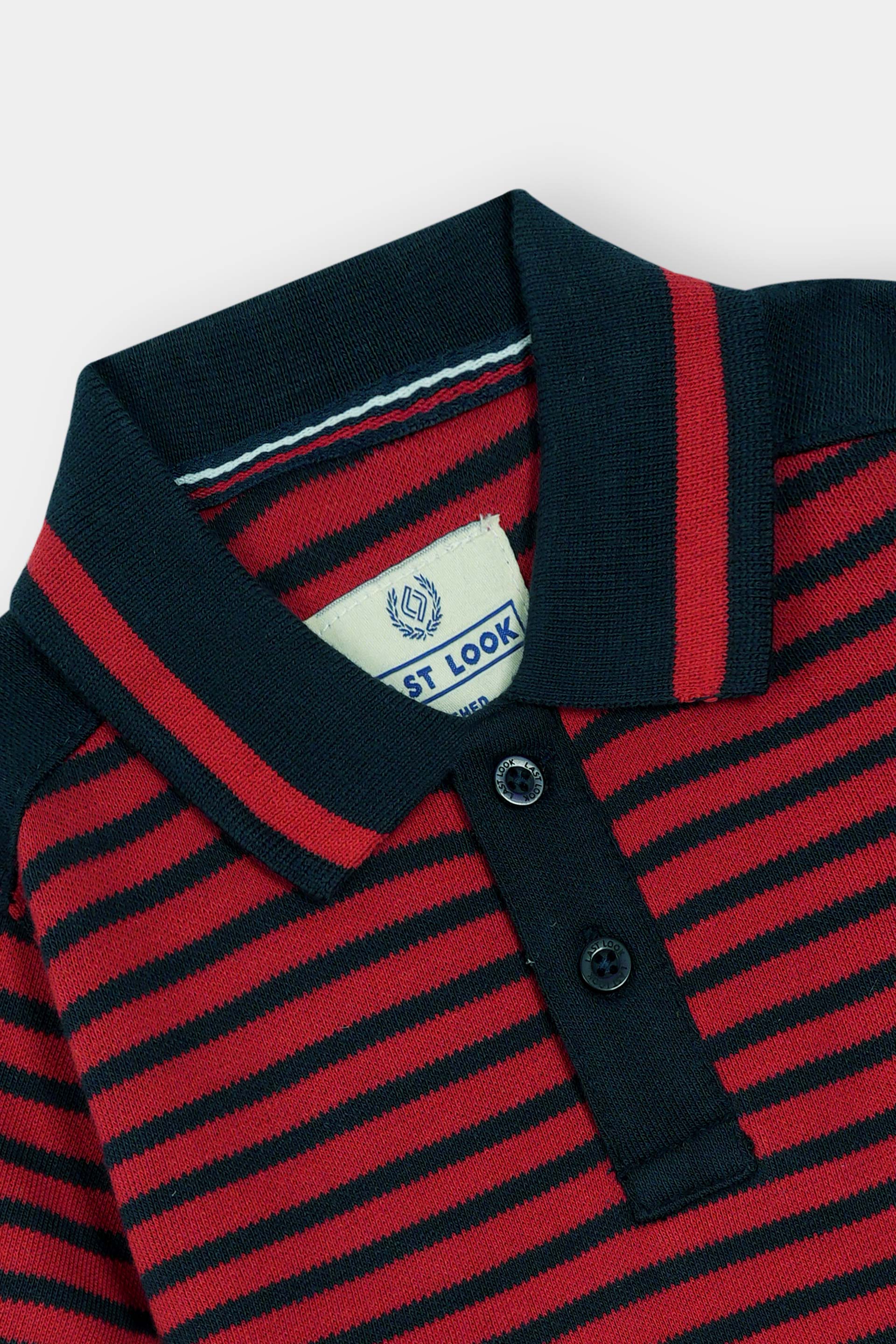 Red Striped Polo Shirt Boys