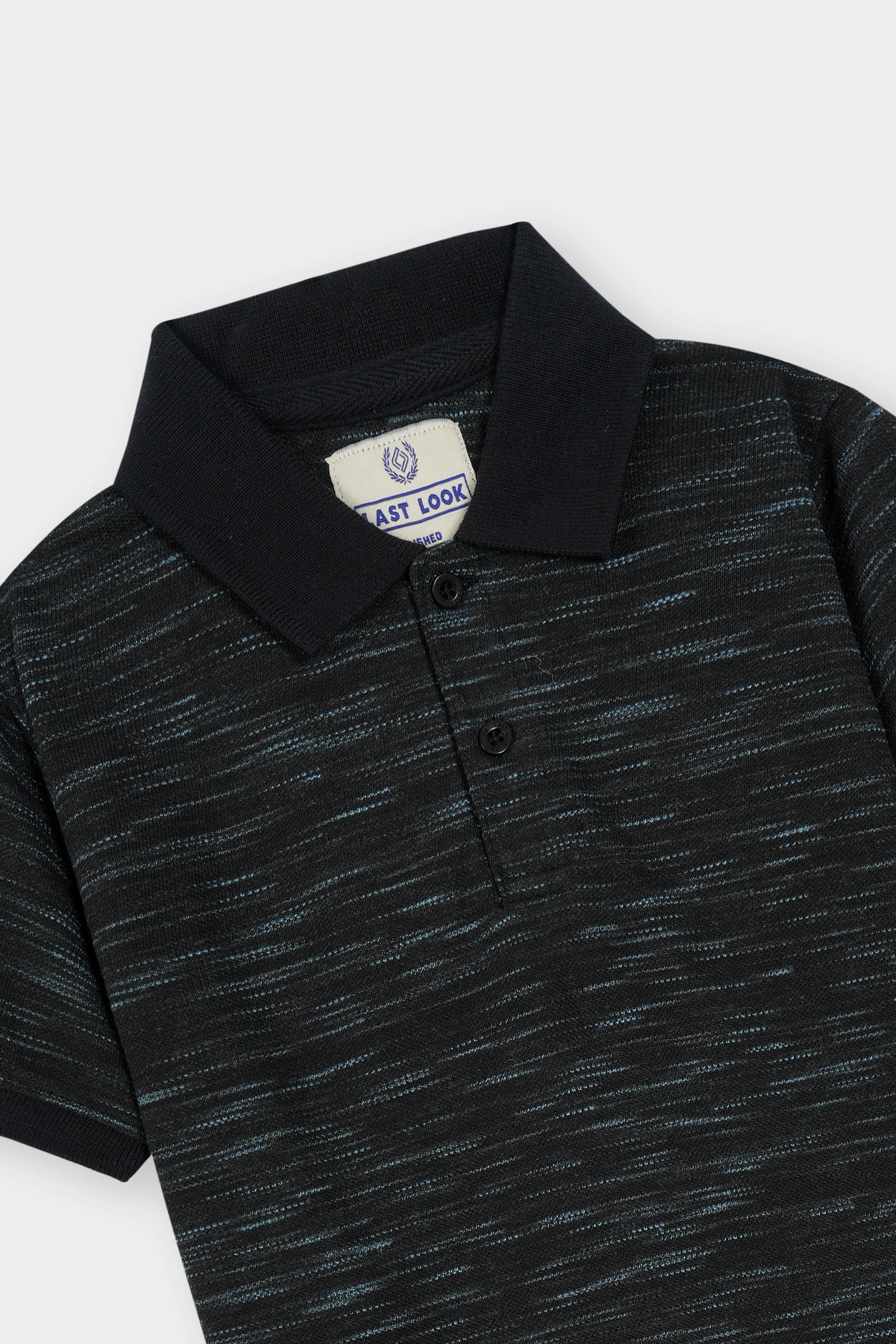 Blue Texture Polo Shirt Boys