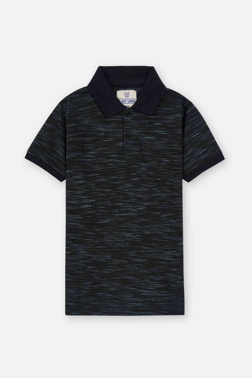 Blue Texture Polo Shirt Boys