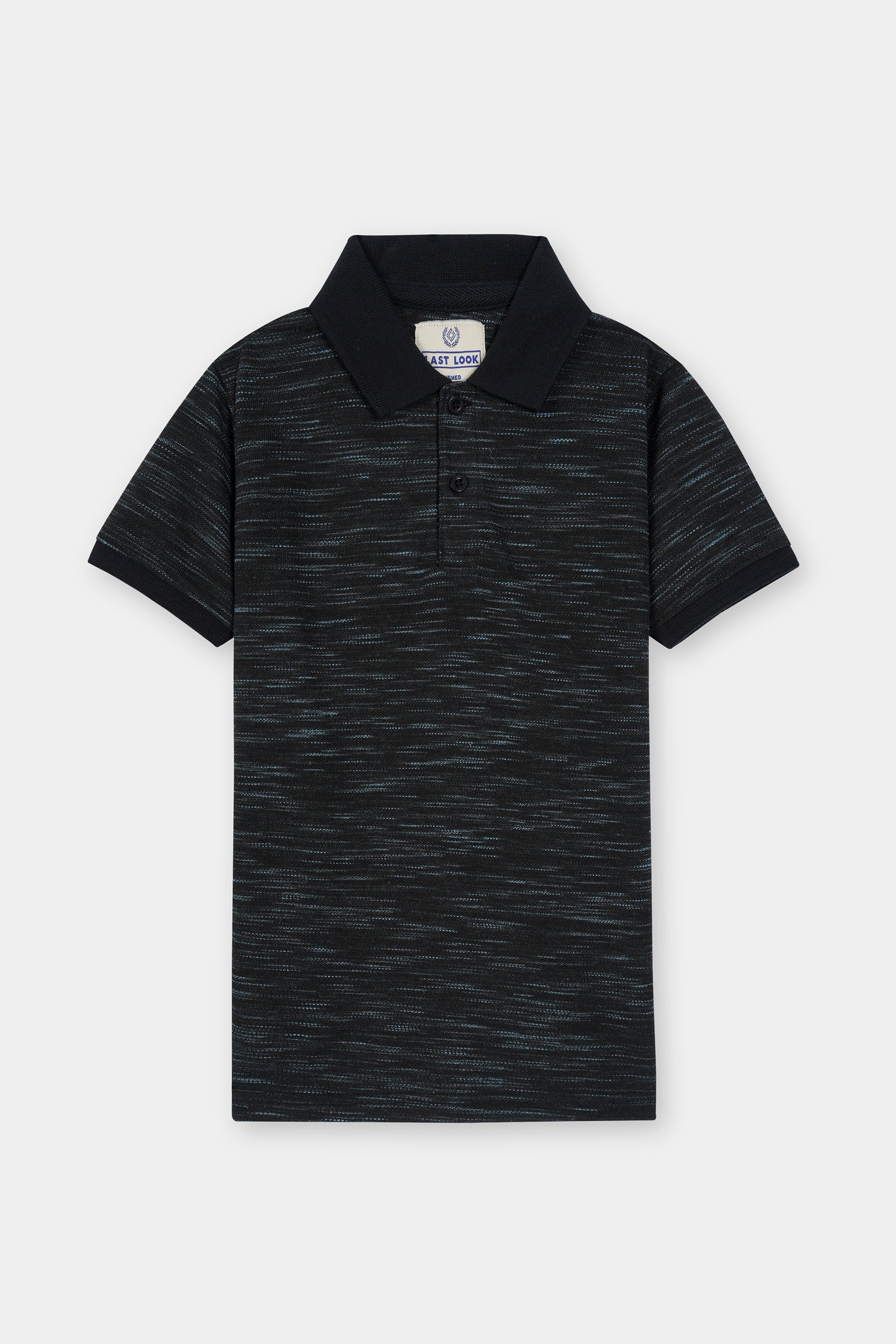 Blue Texture Polo Shirt Boys