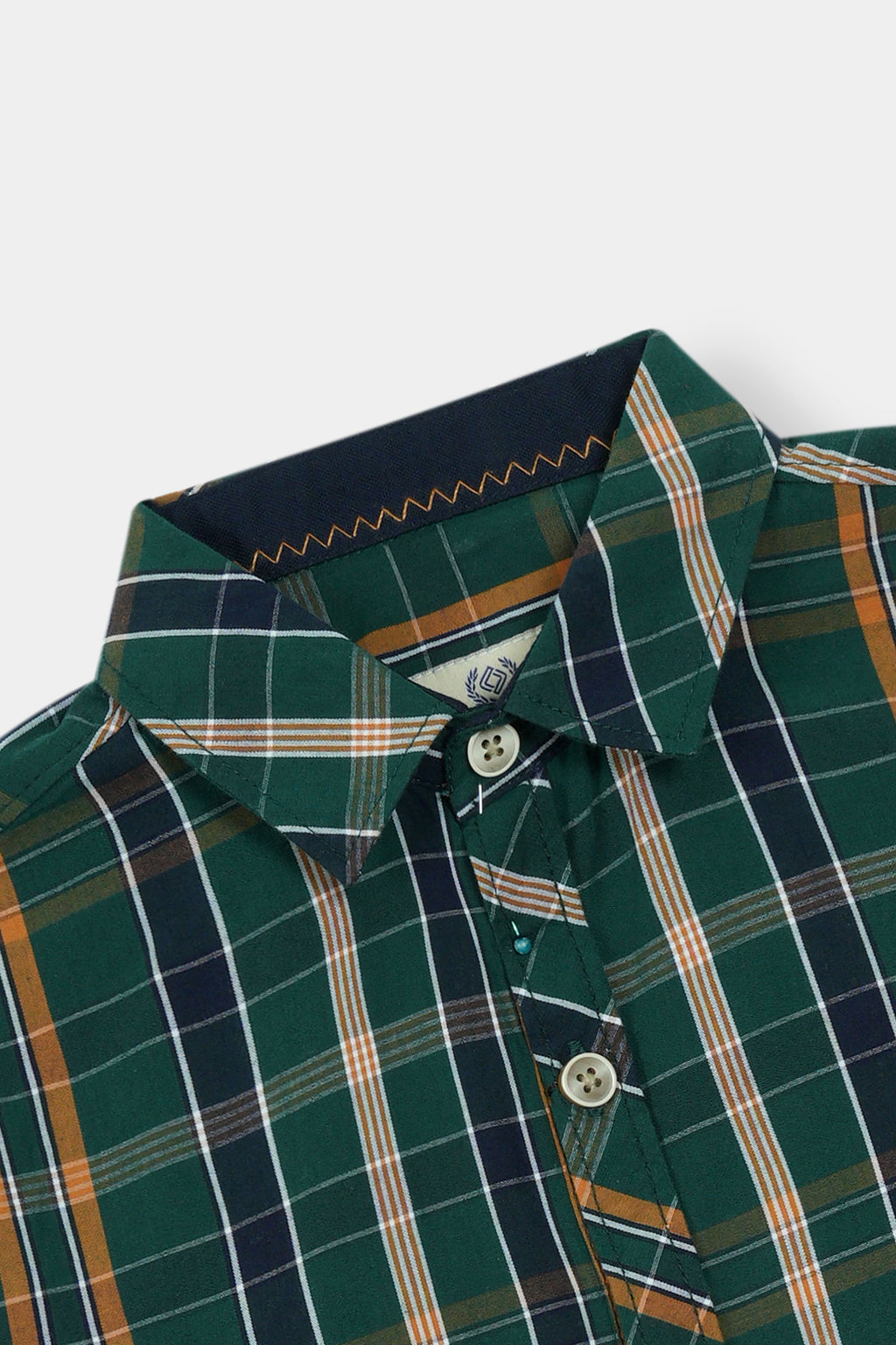 GreenChecked Casual Dress Shirt Boys