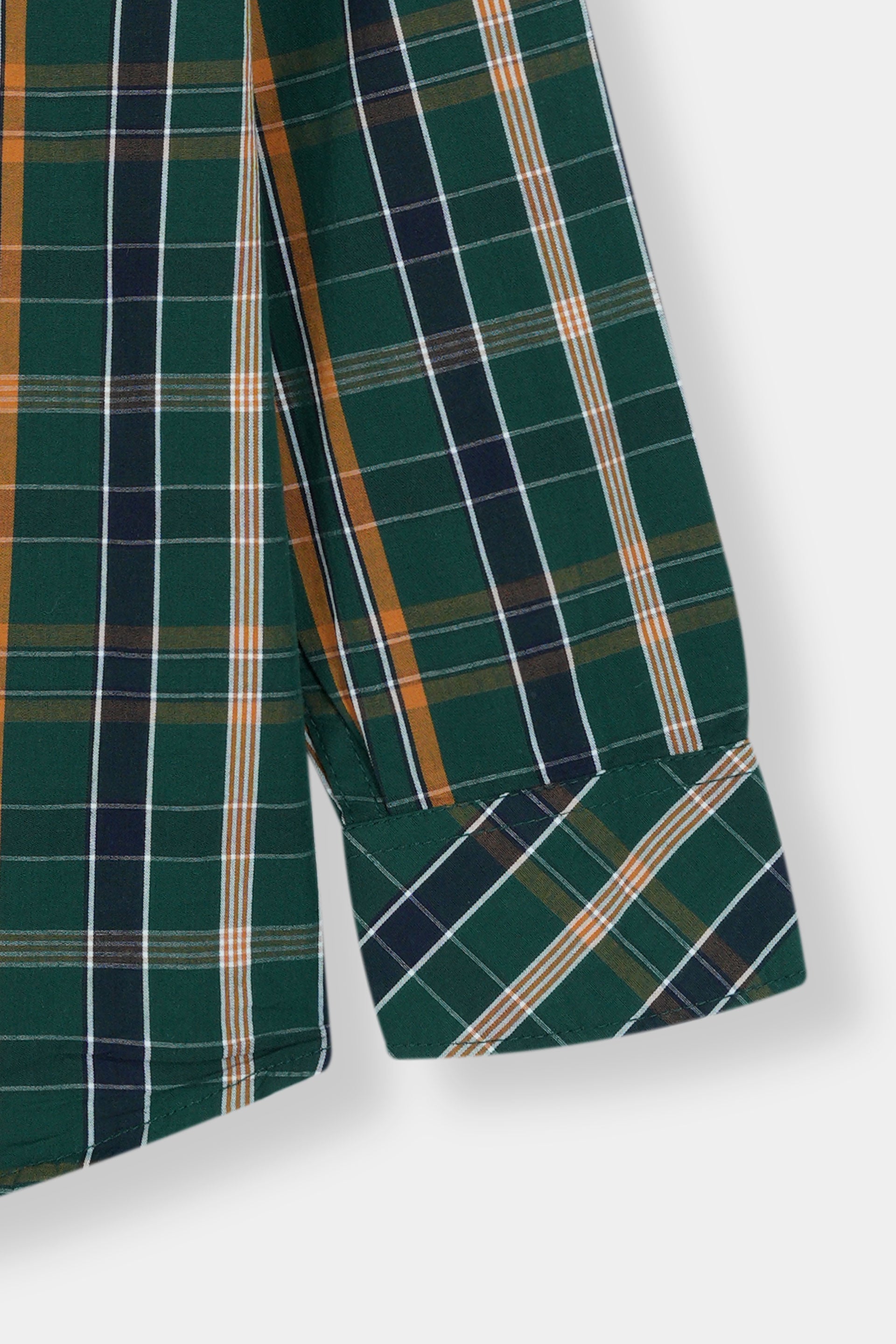 GreenChecked Casual Dress Shirt Boys