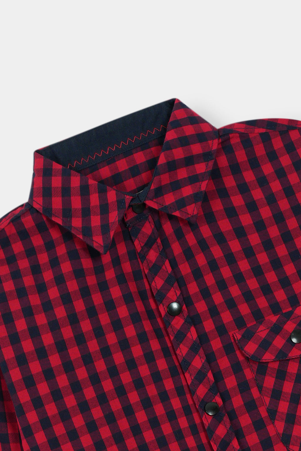 Red Checked Casual Dress Shirt Boys