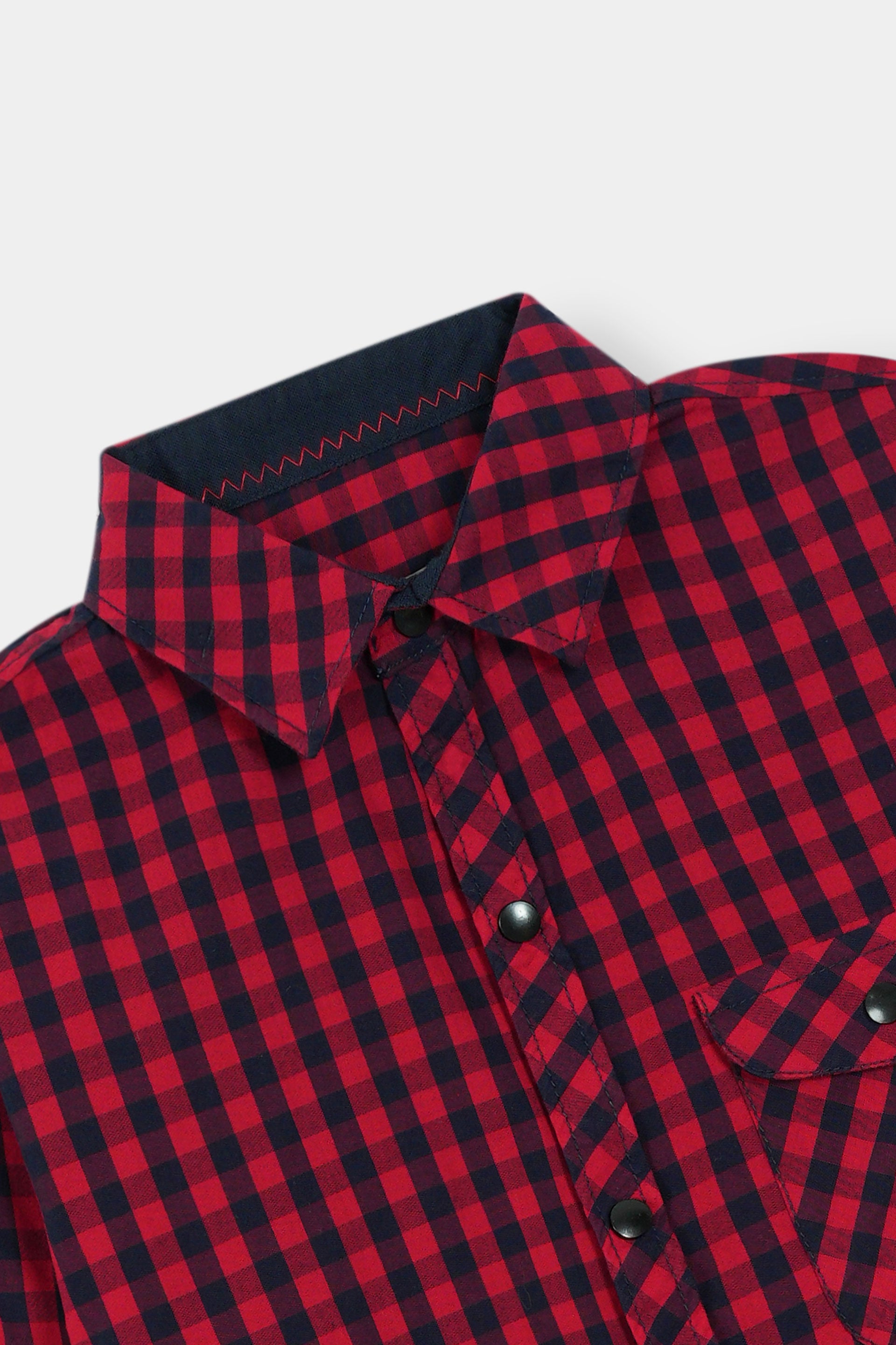Red Checked Casual Dress Shirt Boys