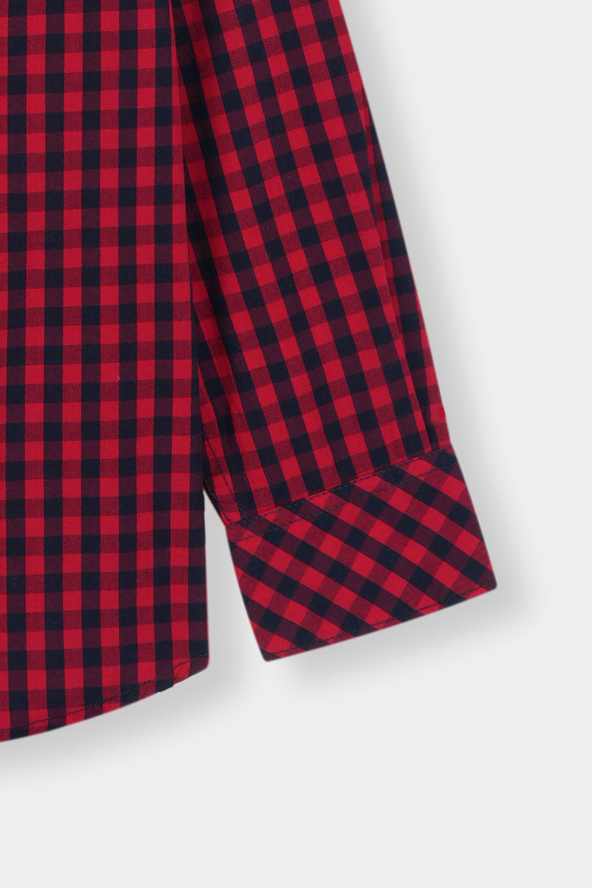 Red Checked Casual Dress Shirt Boys