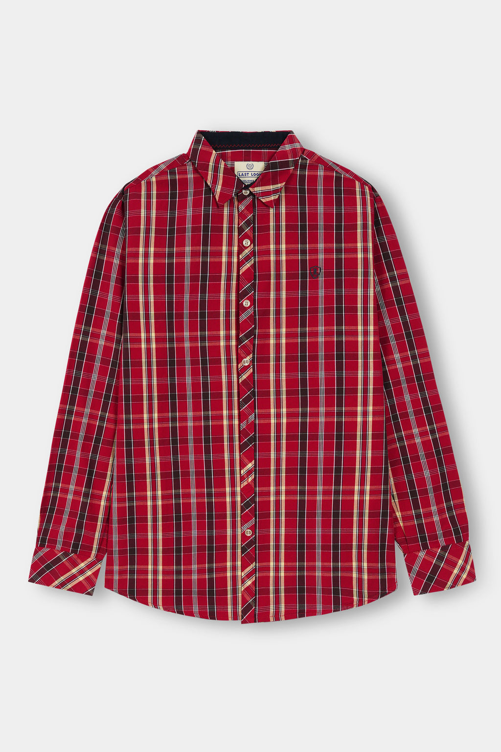 Red Causal Dress Shirt Men