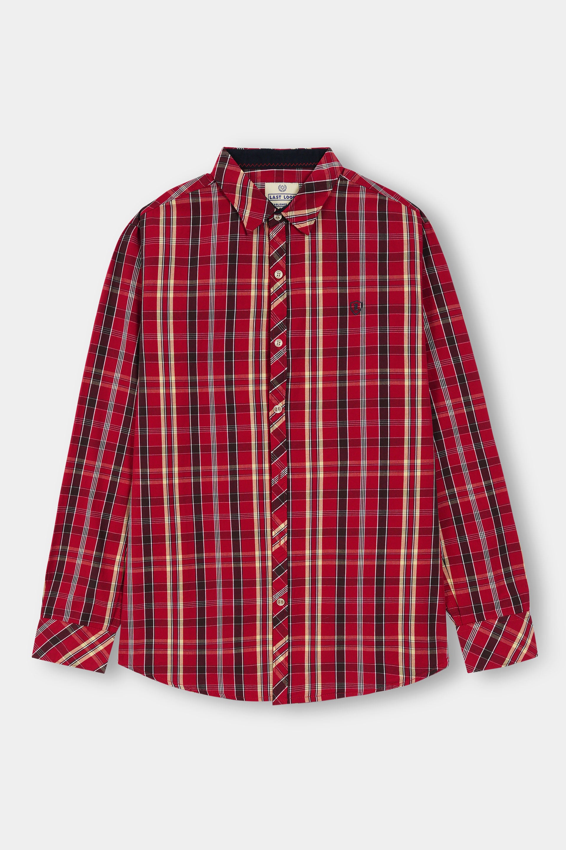 Red Causal Dress Shirt Men