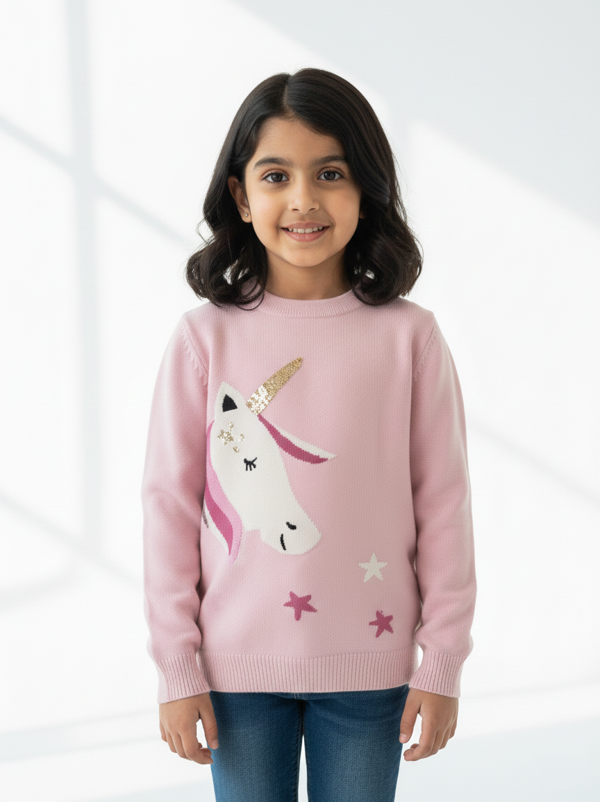 Pink Stars Sweater Girls