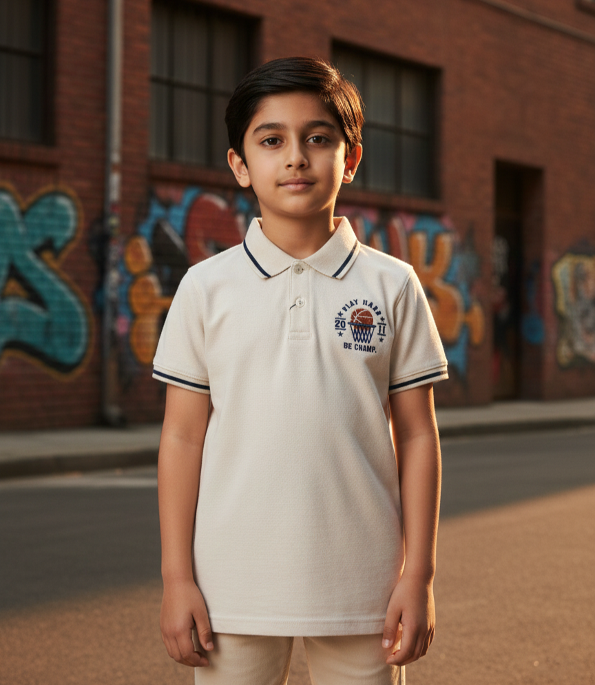 White Polo Boys Shirts