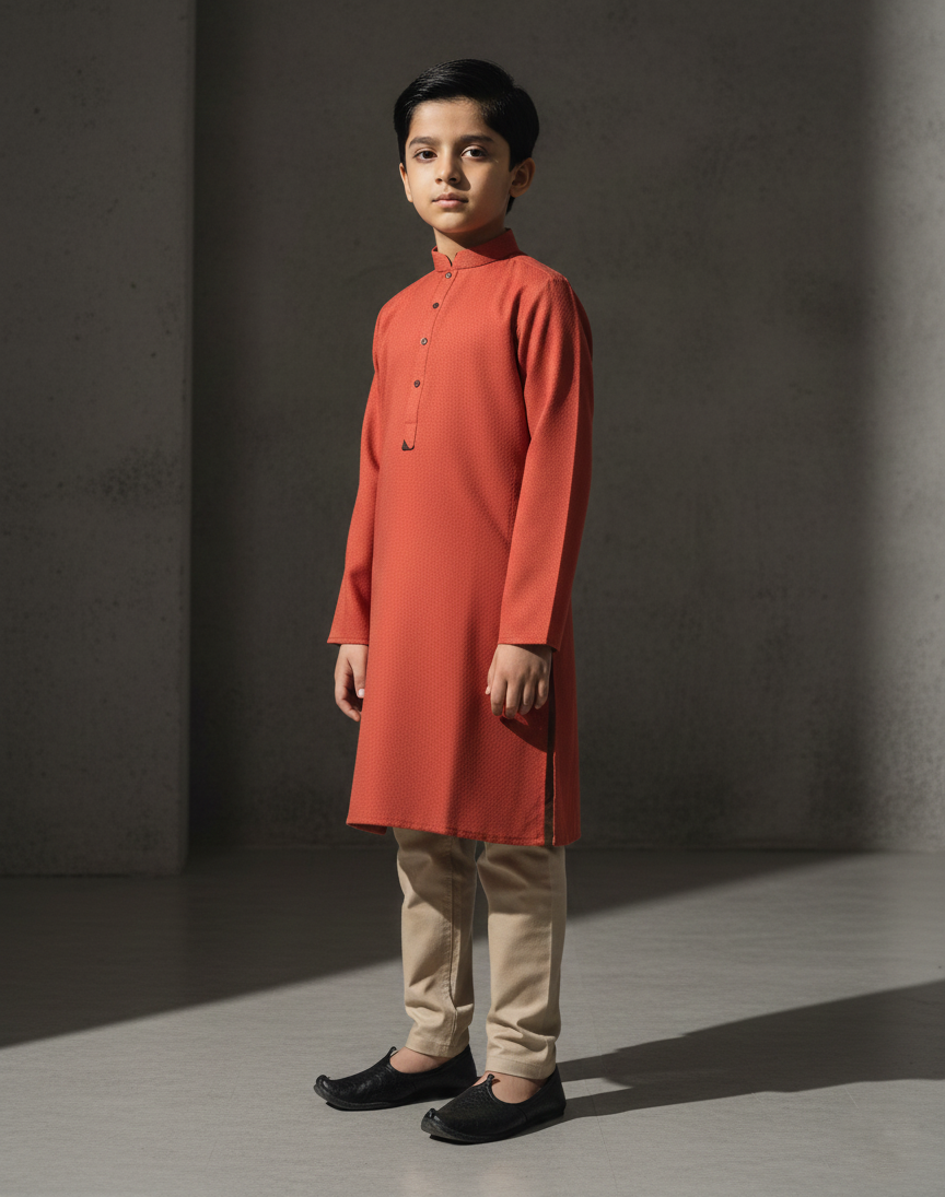 Light Orange Boys Kurta