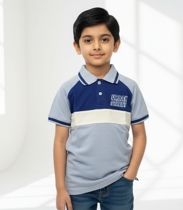 Light Blue Boys Polo Shirts