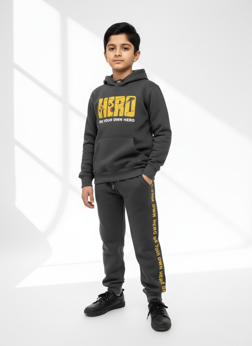Charcoal Hero Tracksuit Boys