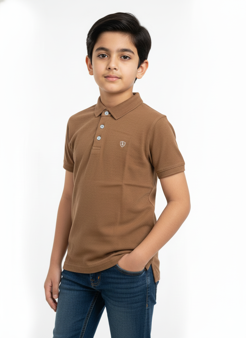 Brown Boys Polo Shirts