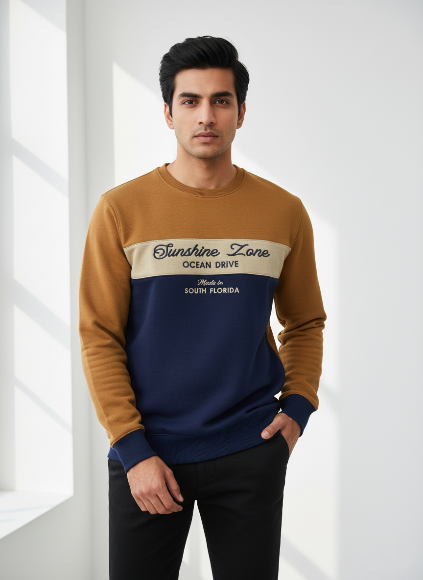 Mustard & Navy Sweatshirt Men
