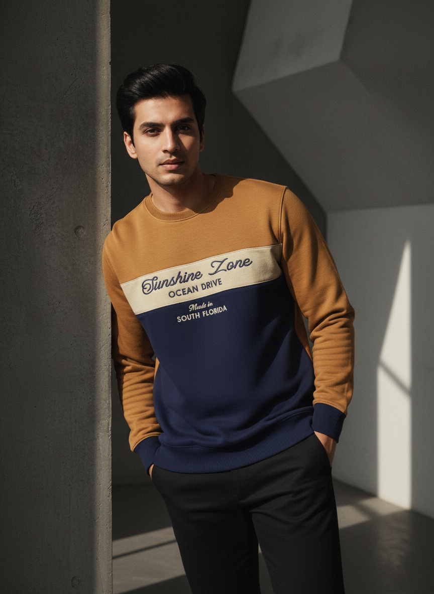 Mustard & Navy Sweatshirt Men