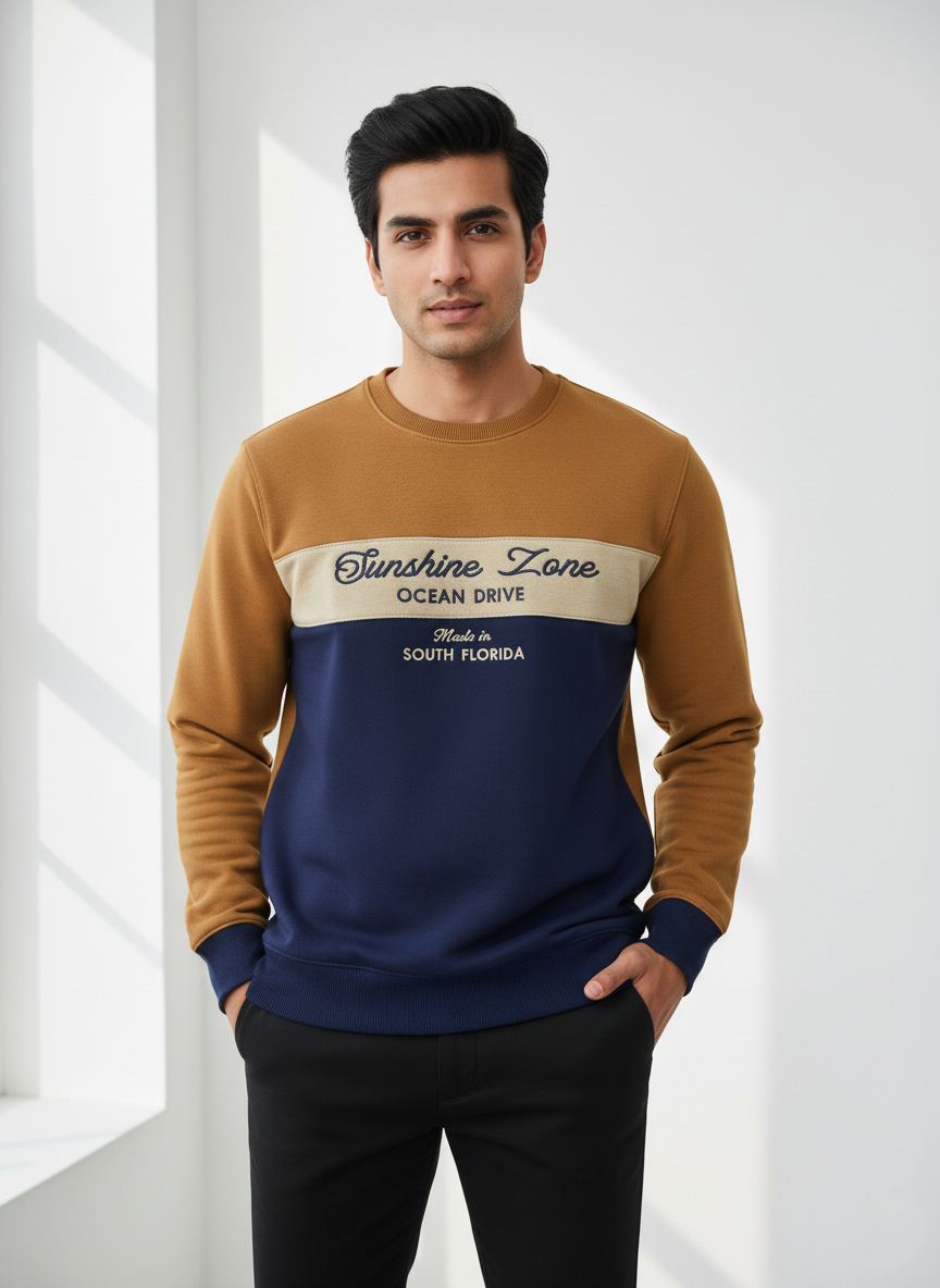 Mustard & Navy Sweatshirt Men