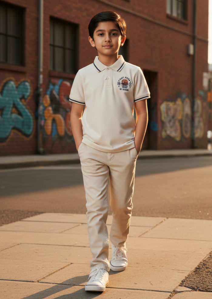 White Polo Boys Shirts