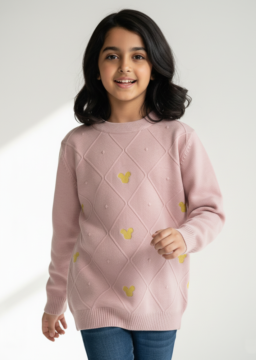 Pink Butterfly Sweater Girls