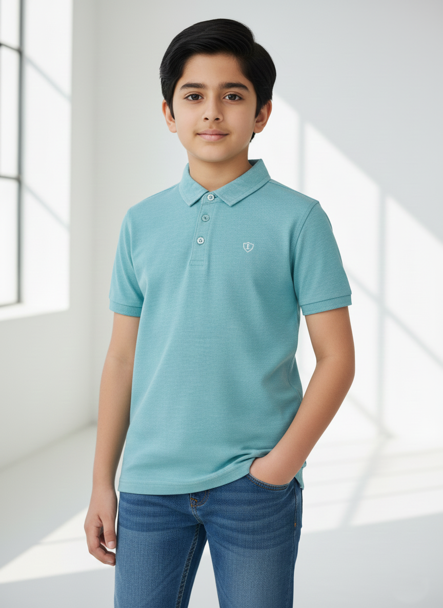 Light Blue Polo Boys Shirts
