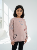 Pink Heart Sweater Girls