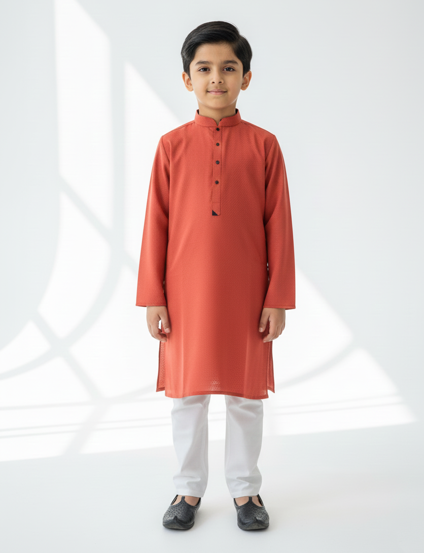 Light Orange Boys Kurta
