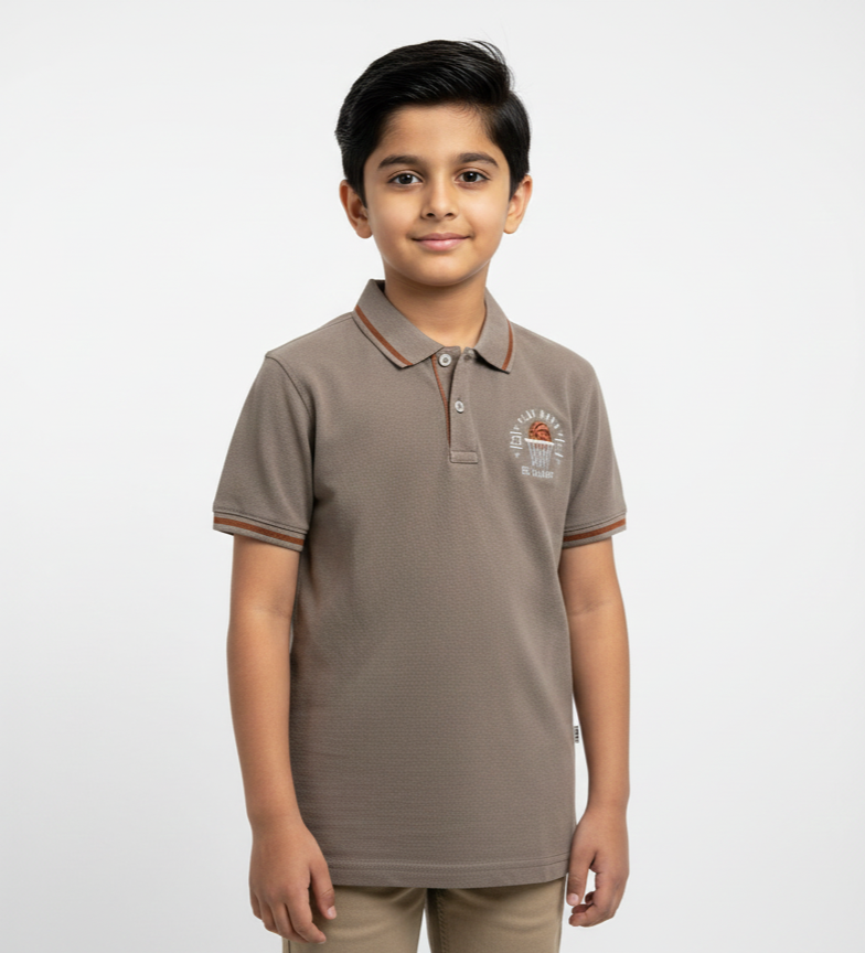 Coffee Brown Boys Polo Shirts