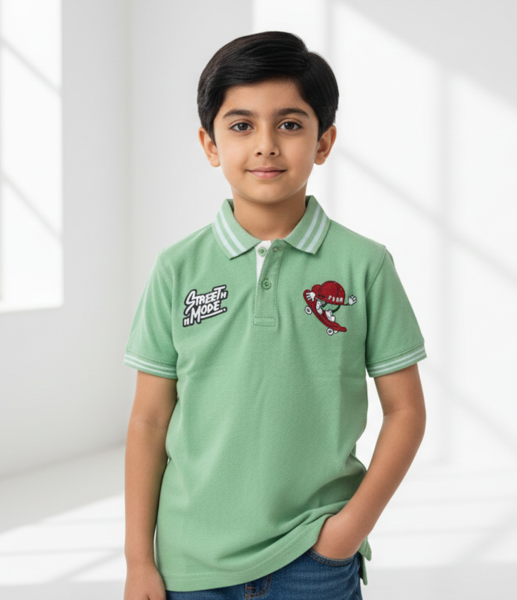 Light Green Polo Boys Shirts