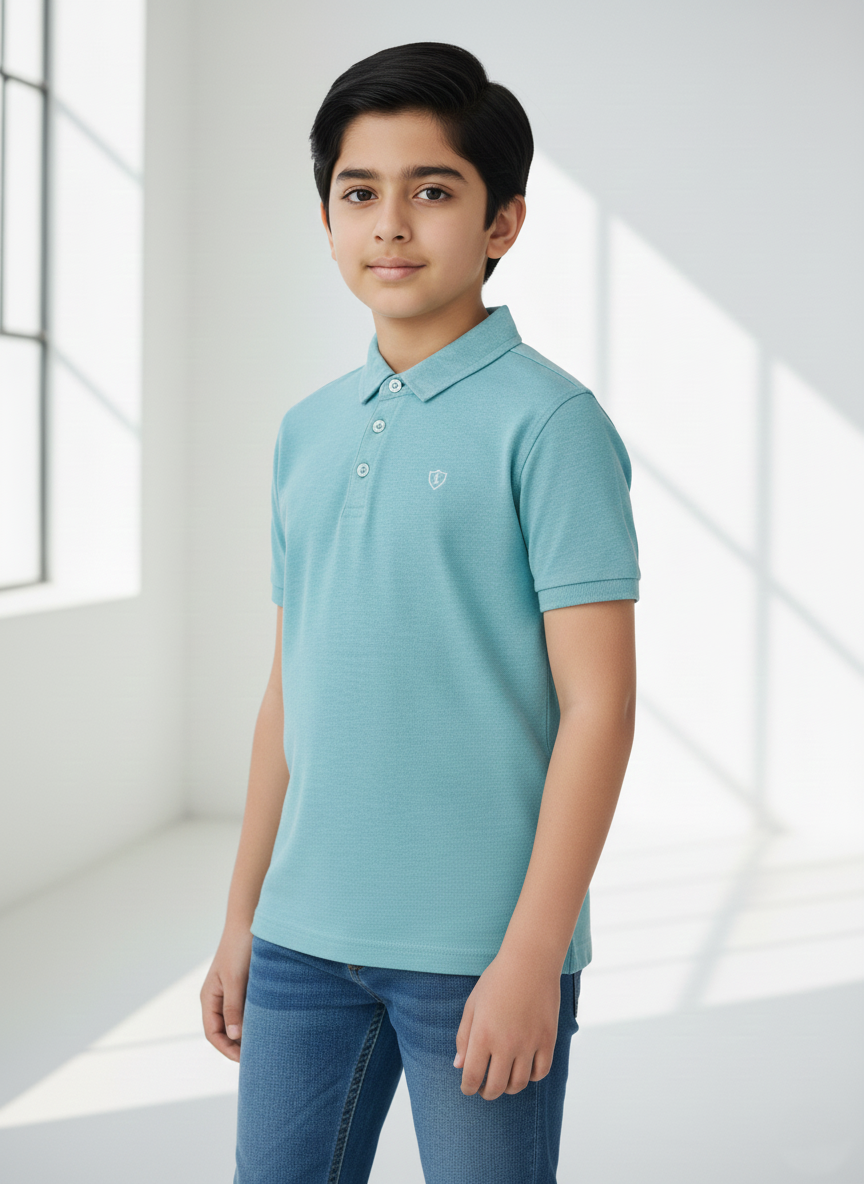 Light Blue Polo Boys Shirts