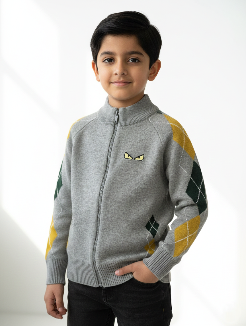 Grey Zipper Sweater Boys