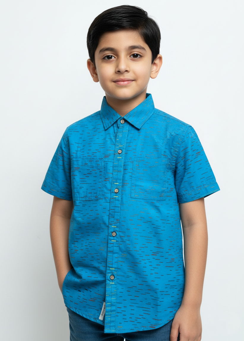 Blue Causal Boys Shirts