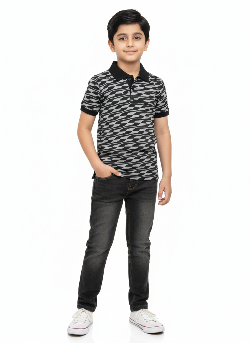 Charcoal  Boys Polo Shirts