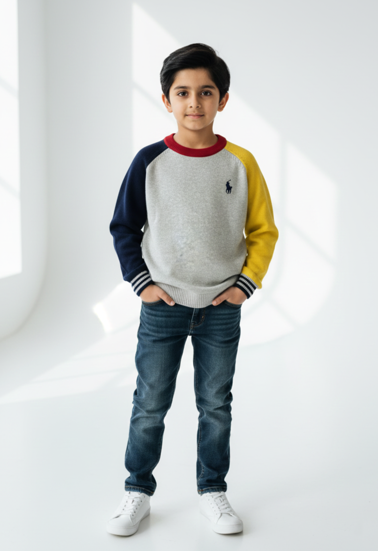 Yellow & Navy Sweater Boys