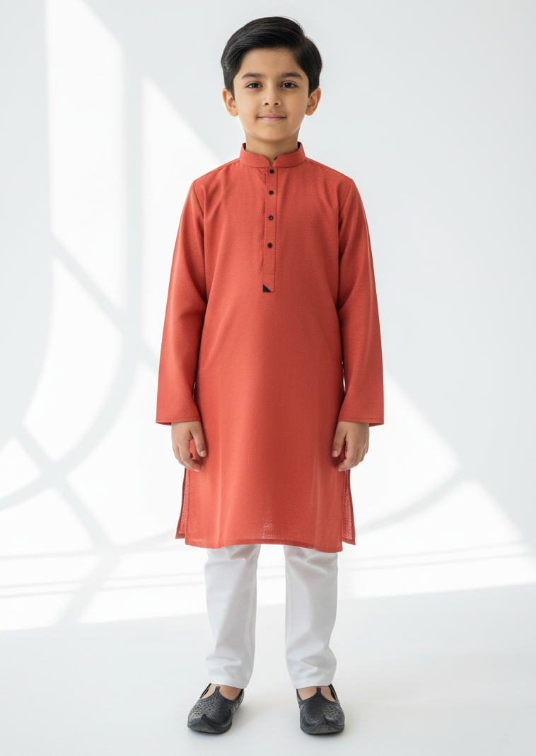 Light Orange Boys Kurta