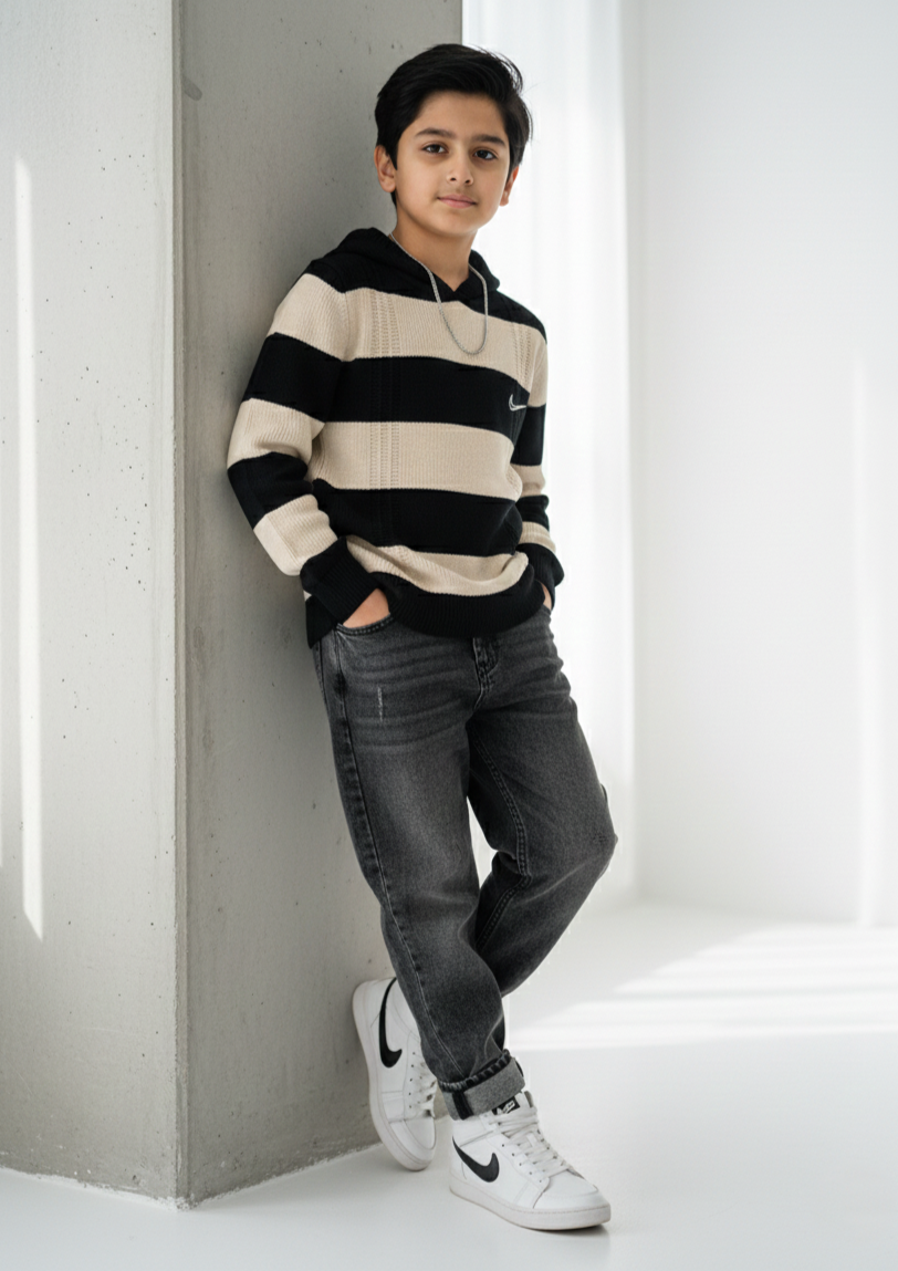 Black & Beige Sweater Boys